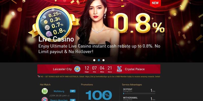  Những ưu điểm nổi bật mà sảnh cá cược Casino tại nhà cái W88 