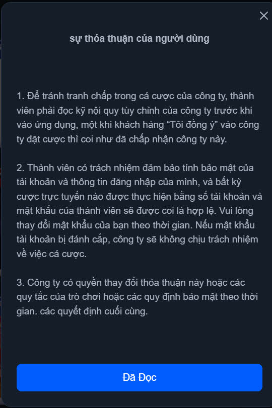 Những thỏa thuận cùng như quy định, điều khoản chính khi đăng ký V6Bet